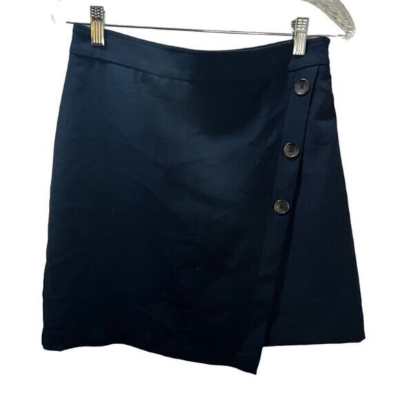 Banana‎ Republic Navy Blue Skirt with Button Detail Size 2 - Picture 1 of 5